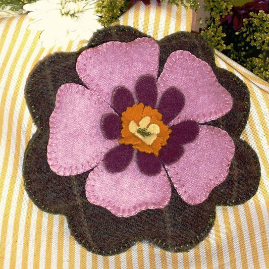 Pink Petal Pin Cushion - Wool Applique Pattern - Shipped