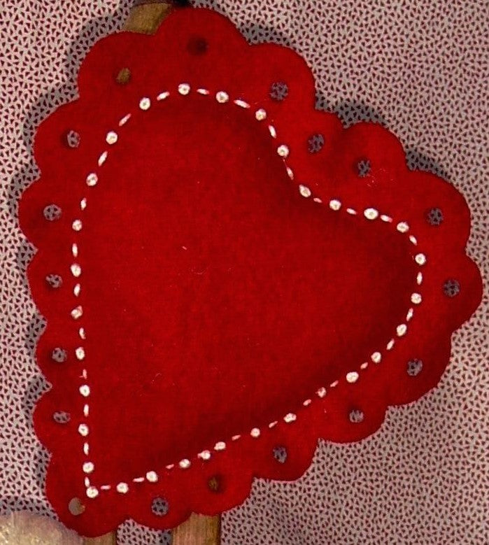 Lacey Heart Trio - Wool Applique Pattern - Shipped