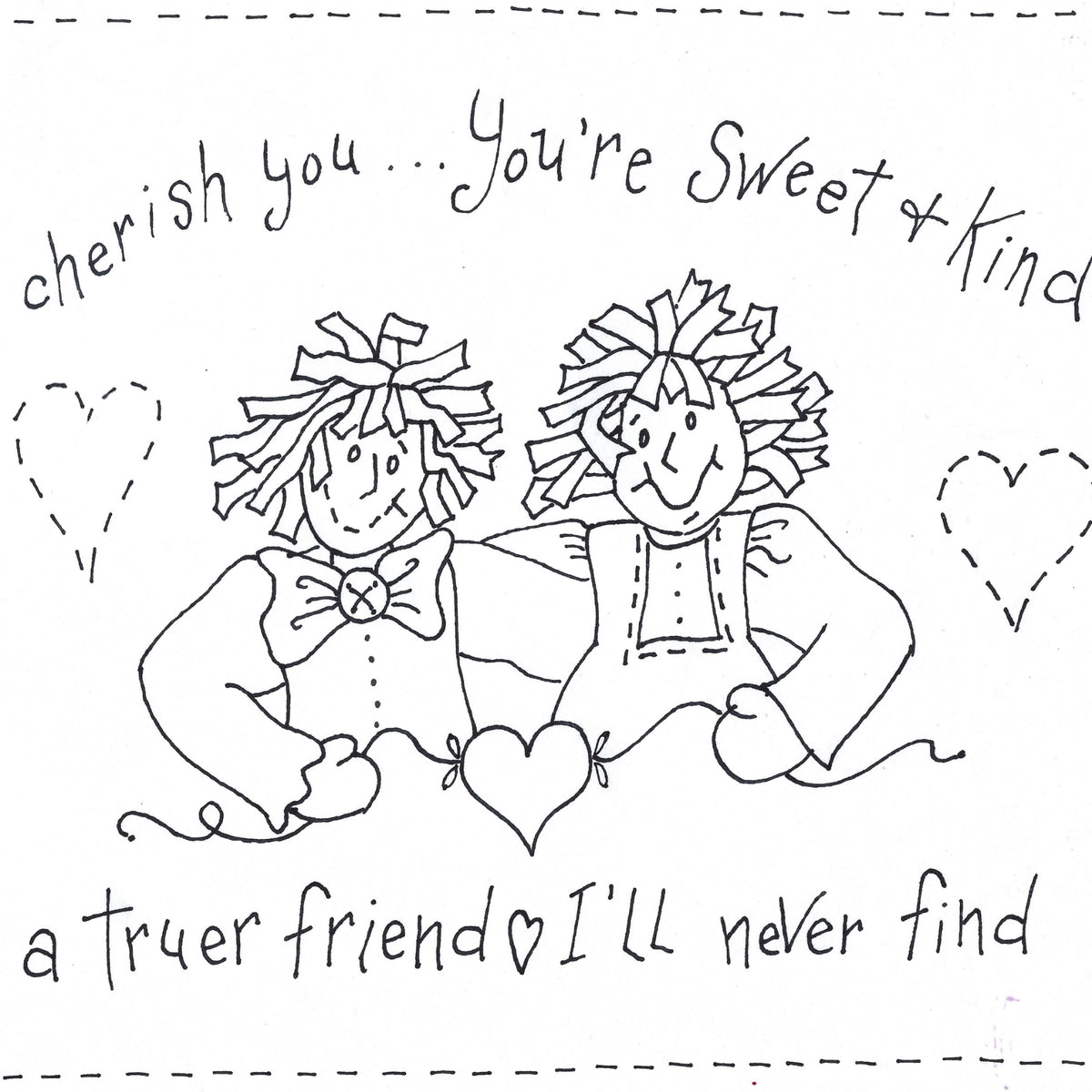 Friends Forever Redwork - BBD No-Trace