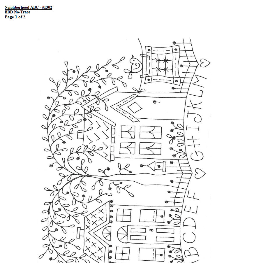 Neighborhood ABC - Hand Embroidery Pattern - Shipped