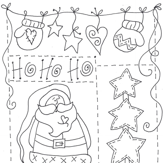Ho Ho Ho Santa Redwork -  BBD No-Trace