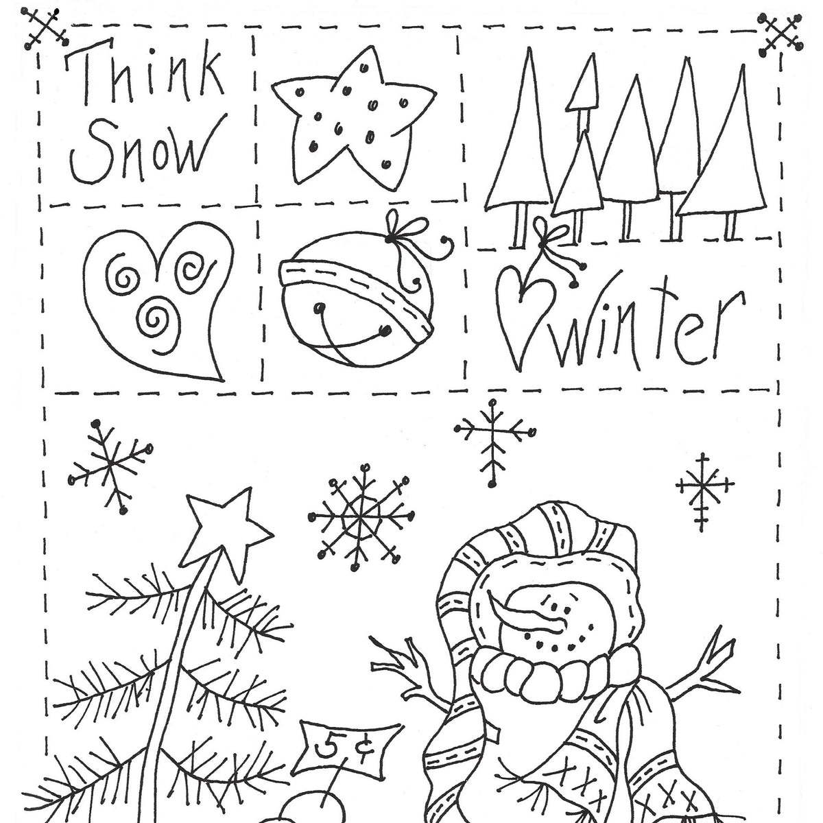 Winter Snowman BlueWork -  BBD No-Trace