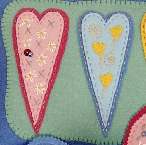 Simply Hearts - Wool Applique Pattern - Shipped