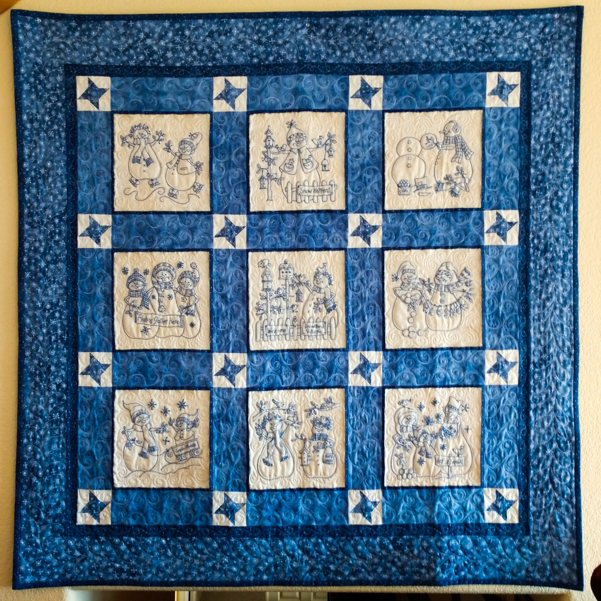 Snow Much Fun Quilt - Hand Embroidery Pattern - Shipped