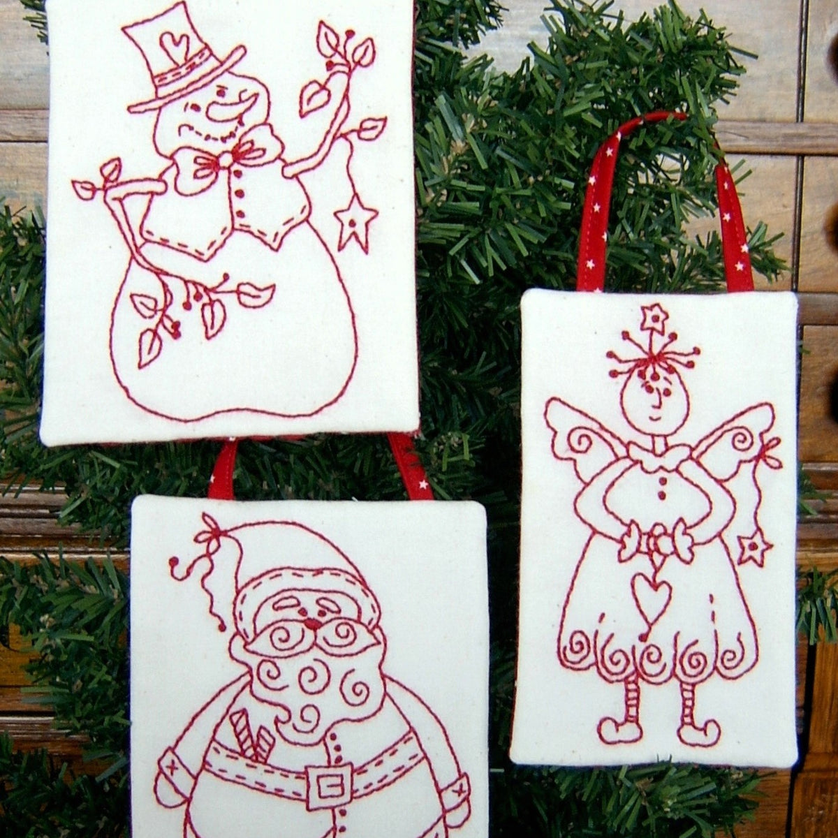 Three Winter Friends Ornaments - Hand Embroidery Pattern - Shipped