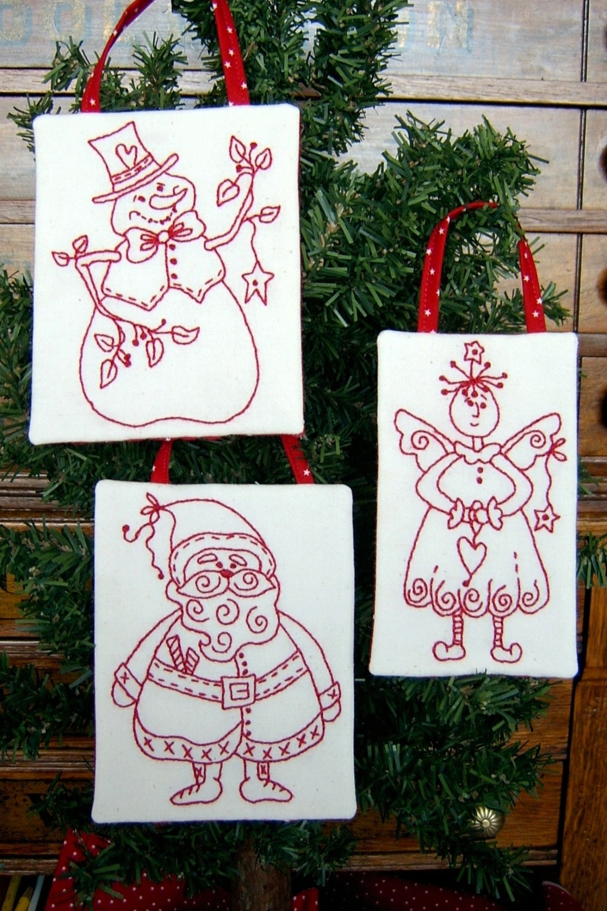 Three Winter Friends Ornaments - Hand Embroidery Pattern - Shipped