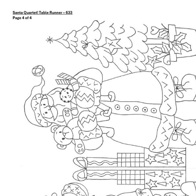 Santa Quartet Table Runner - BBD No-Trace