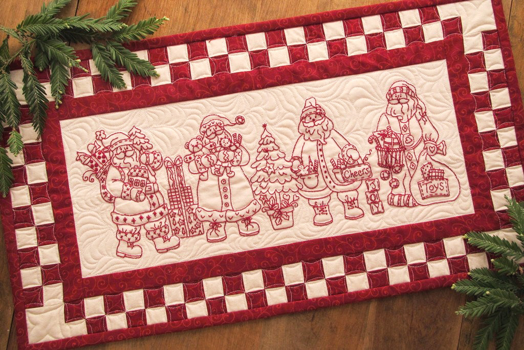 Santa Quartet Table Runner - BBD No-Trace