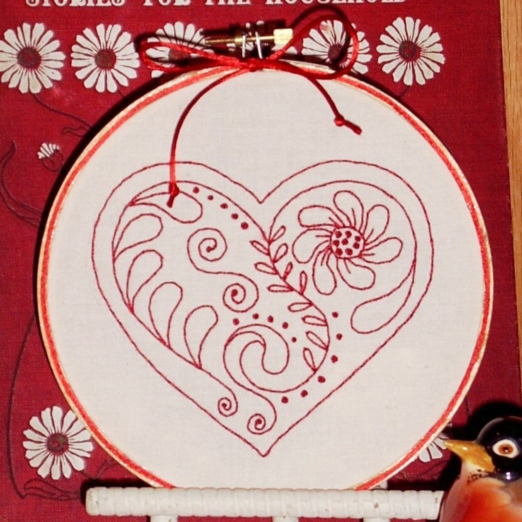 Paisley Heart - Hand Embroidery Pattern - Download