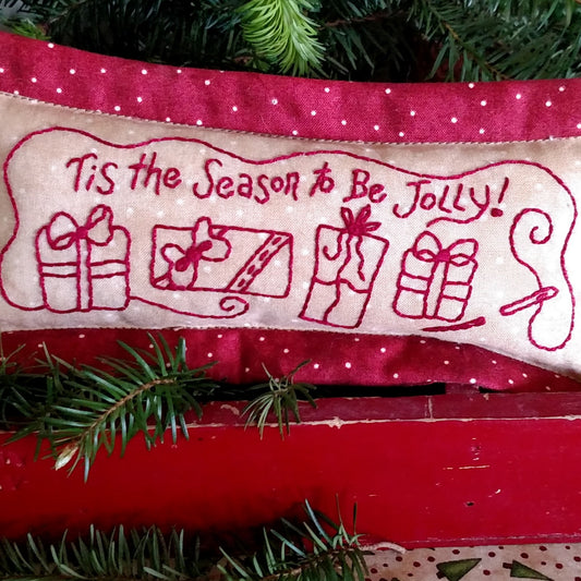 Be Jolly Pin Cushion - Hand Embroidery Pattern - Download