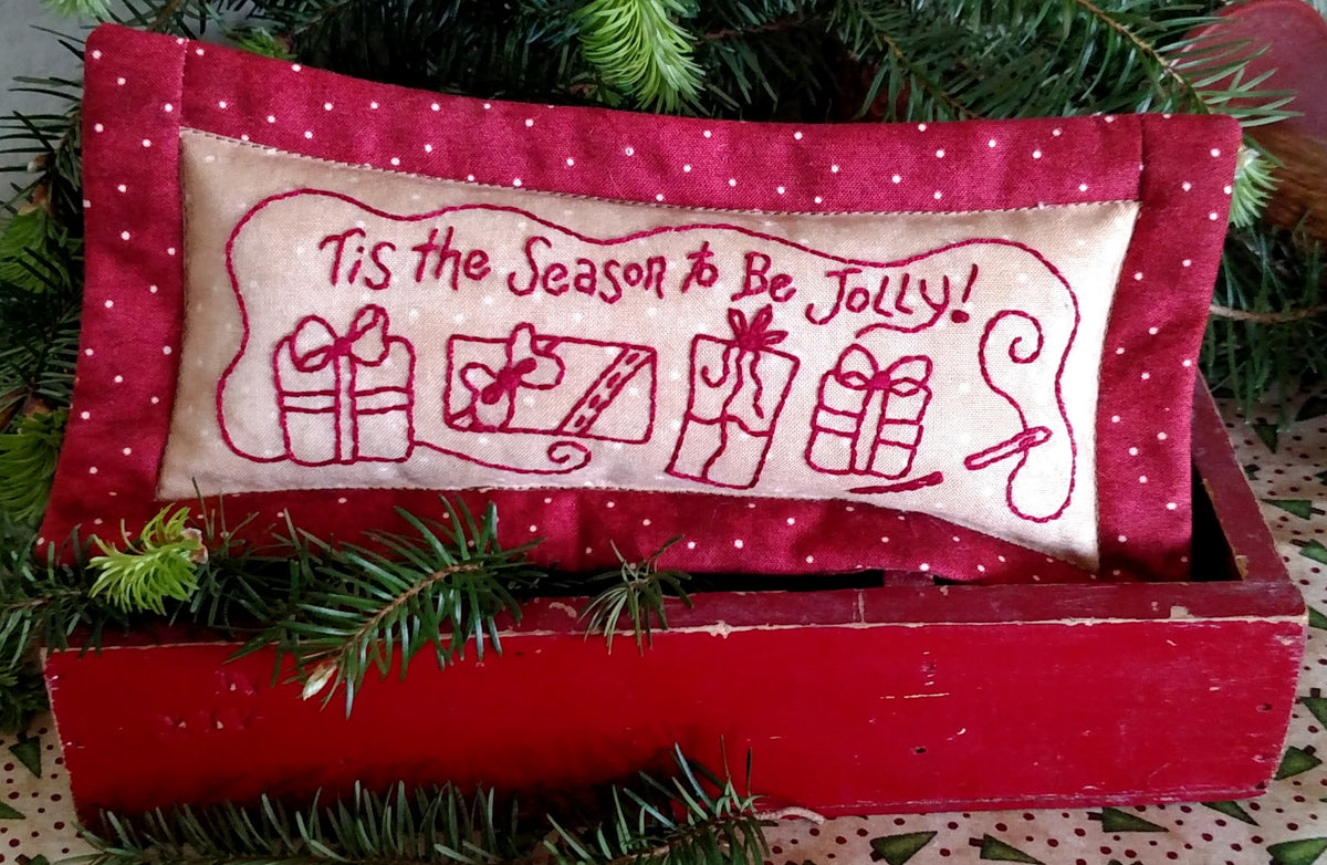 Be Jolly Pin Cushion - Hand Embroidery Pattern - Download