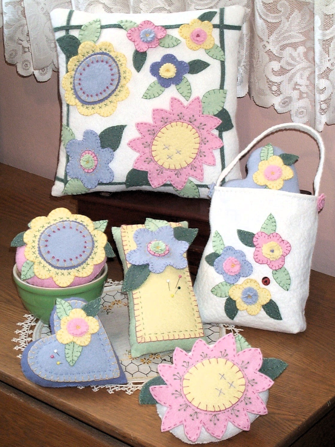 Sherbet Blossoms Set - Wool Applique Pattern - Download