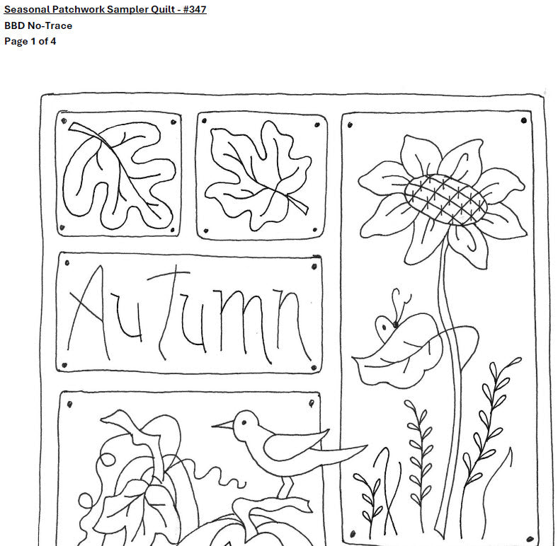 Seasonal Patchwork Sampler Quilt - BBD No-Trace 