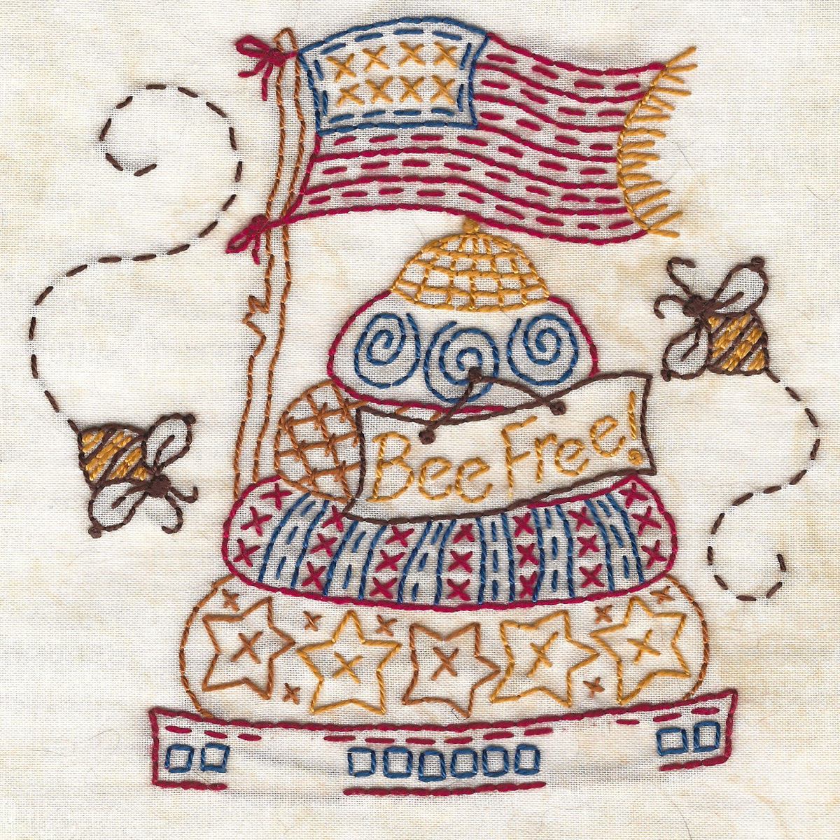 Bee Free - Hand Embroidery Pattern - Download