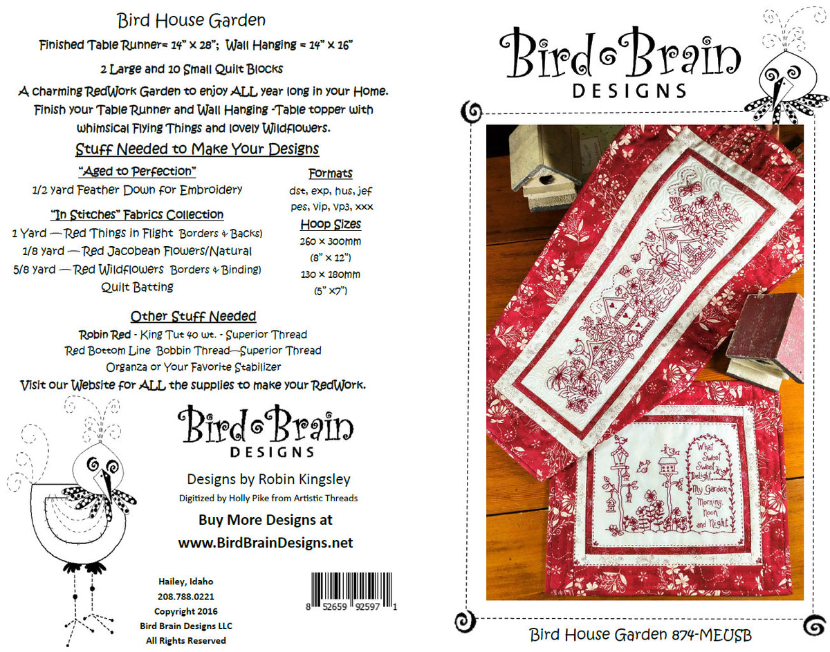 Birdhouse Garden - Machine Embroidery Pattern - Shipped