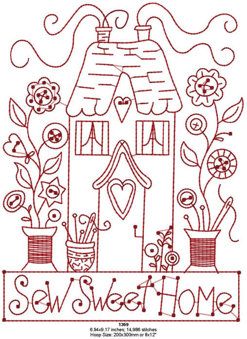 Sew Sweet Home - Machine Embroidery Pattern - Shipped