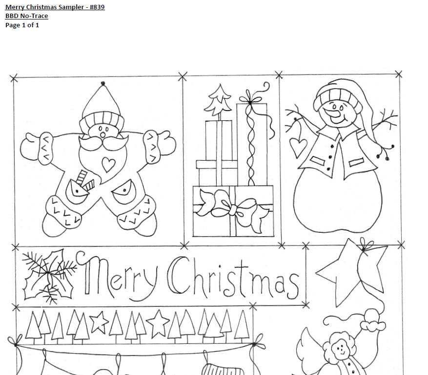 Merry Christmas Sampler - BBD No-Trace