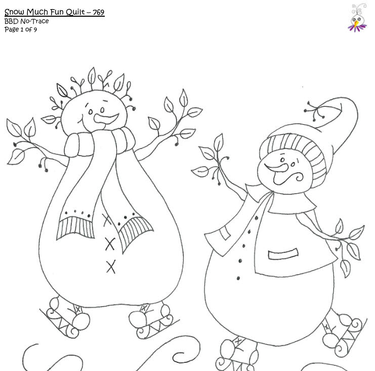 Snow Much Fun Quilt - Hand Embroidery Pattern - Shipped