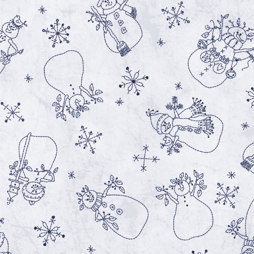 Picture of Snow Happens Tossed Snowmen Blue