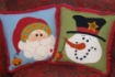 Christmas Santa Wool Applique Pillow