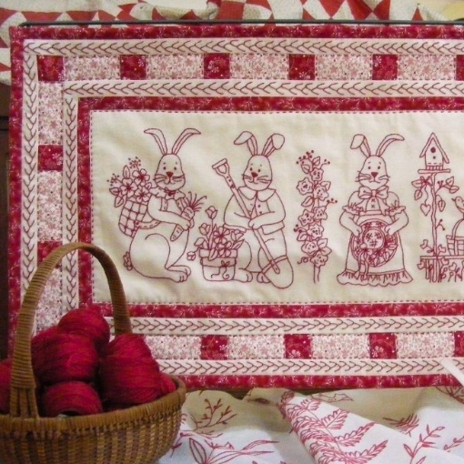 Picture of Bunny Bunch Table Runner - Hand Embroidery Pattern - Shipped