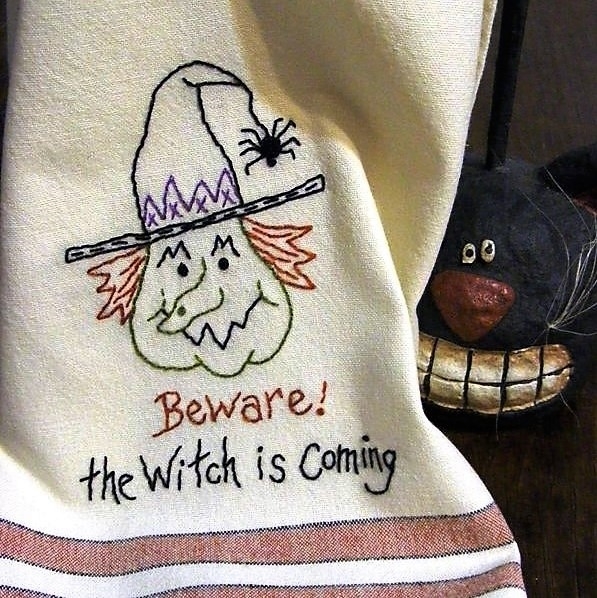 Beware! The Witch is Coming Hand Embroidery Pattern