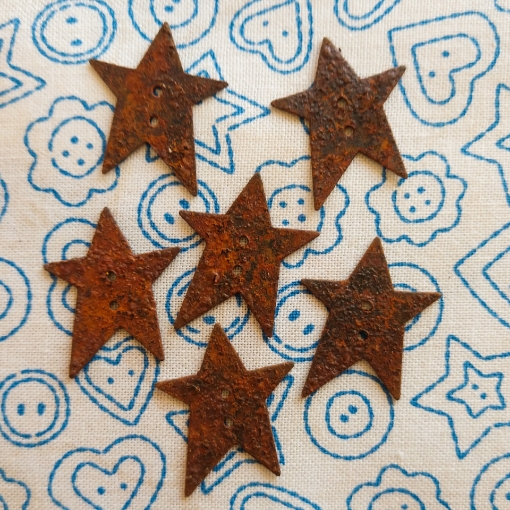 Rusty Star Buttons (Pack of 6)