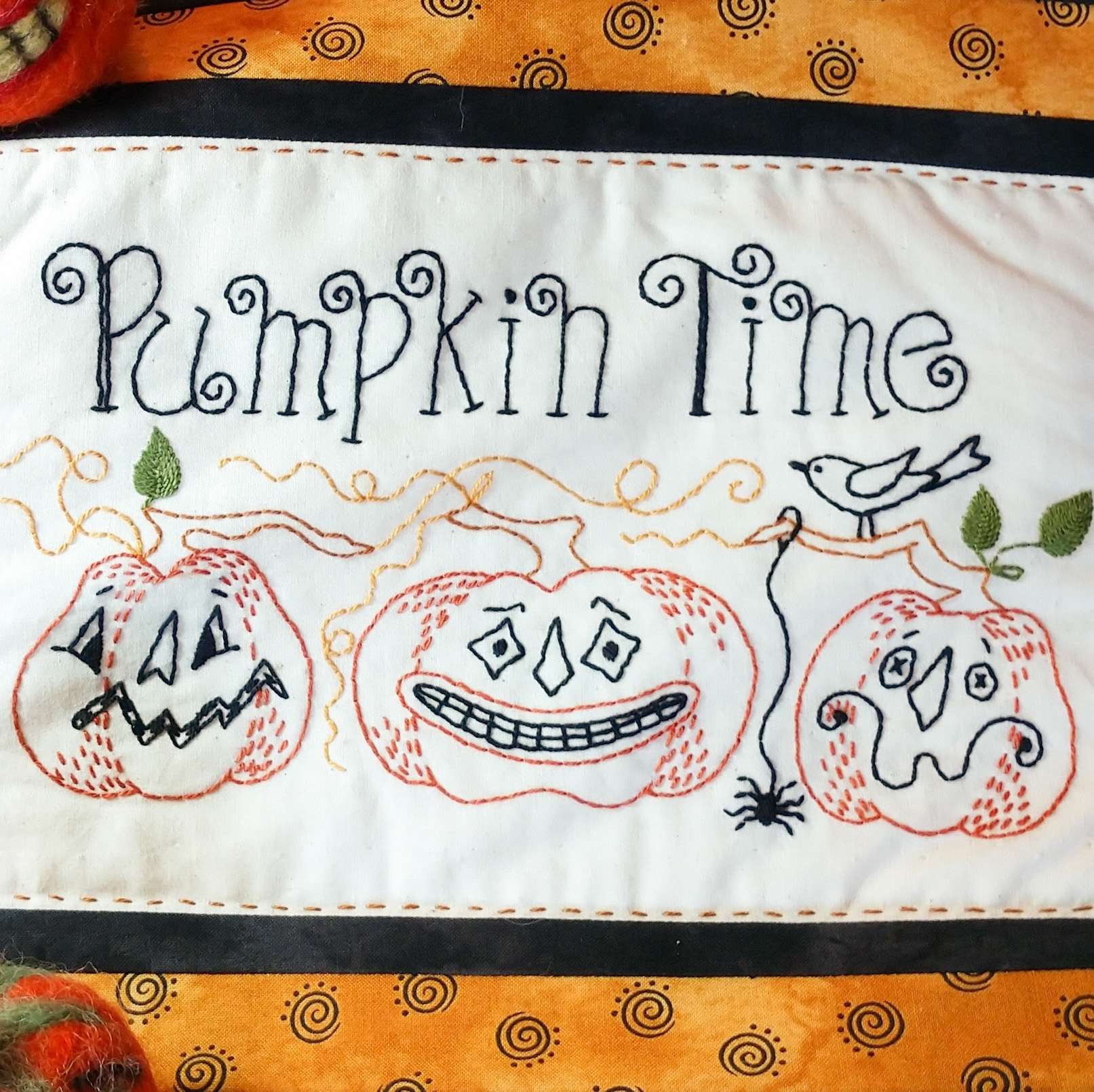 Pumpkin Time - Hand Embroidery Pattern - Download