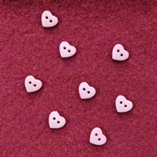 Pink Mini 1/2 Heart Buttons
