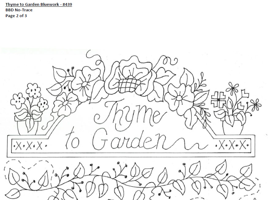 Thyme To Garden - Hand Embroidery Pattern - Shipped