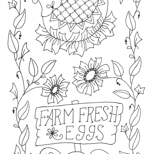 Farm Fresh Eggs - Hand Embroidery Pattern - Shipped