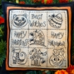 Picture of Halloween Motifs Sampler Pillow - Hand Embroidery Complete Kit