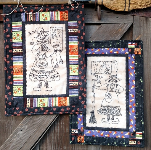 Picture of A Pair of Wicked Witches Pattern - Hand Embroidery Pattern - Download