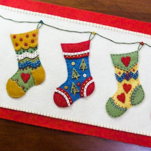 Picture of And the Stockings Were Hung - Wool Applique Kit