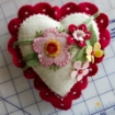 Picture of Lacey Heart Pin Cushion - Wool Applique Complete Kit