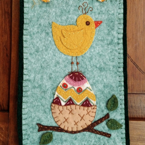 Picture of Chick on Egg Wall Hanging - Wool Applique Complete Kit