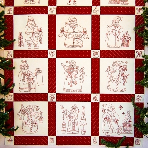 Picture of Here Comes Santa Quilt - Hand Embroidery Kit