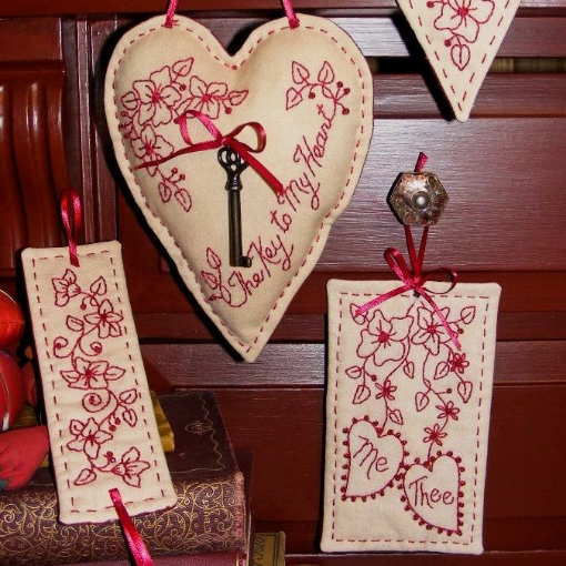 Picture of Key To My Heart - Hand Embroidery Pattern - Shipped